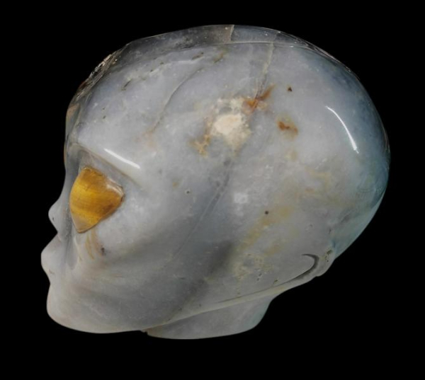 Alien Skull Black Agate